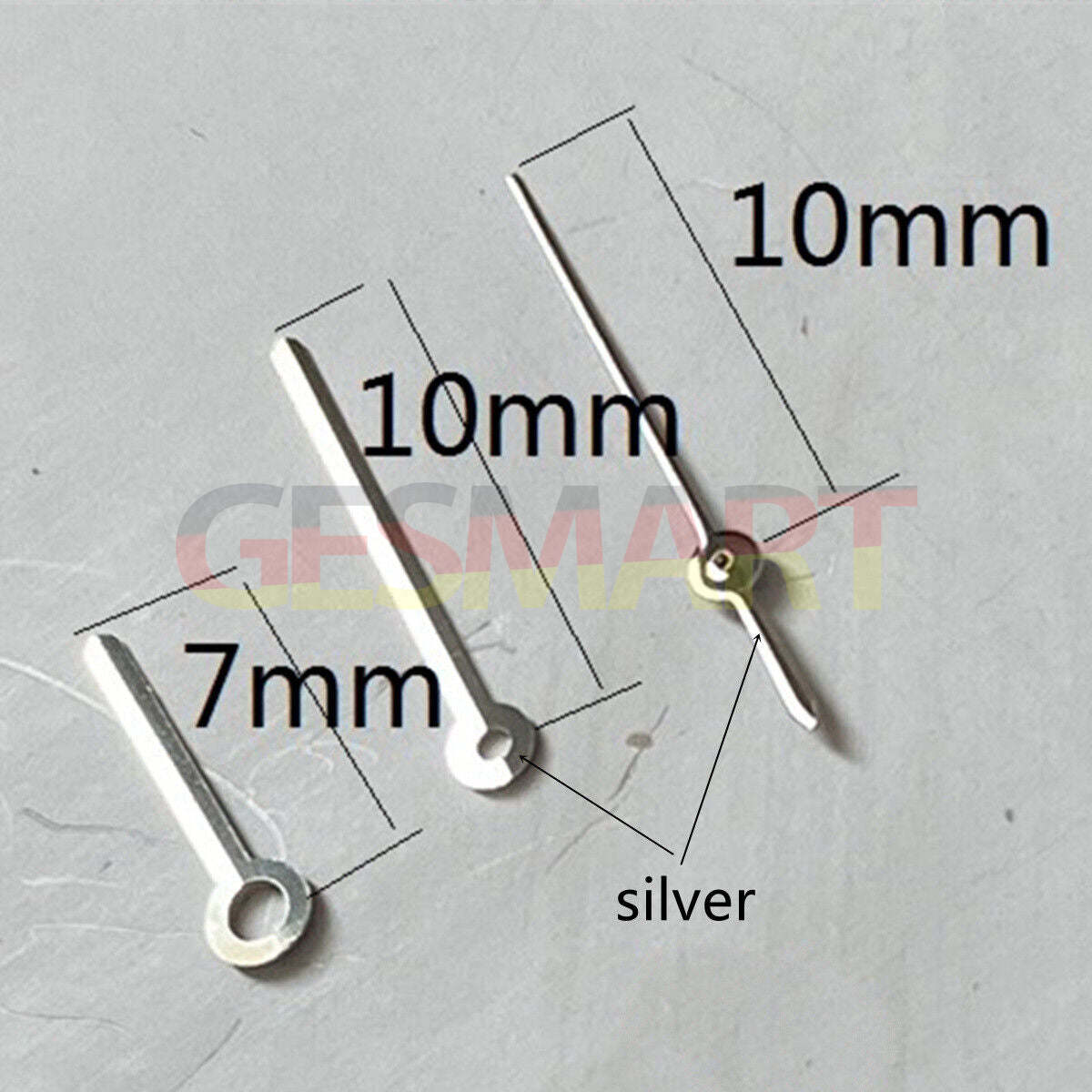 10 mm Uhrzeiger mit silberner Zierleiste für Miyota 2315 2035 2036 2115 2305 Uhrwerk