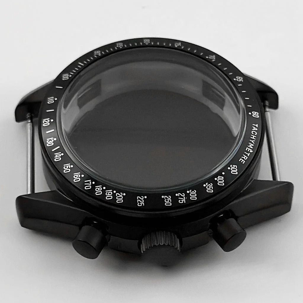 PVD Black 40mm Men's Watches Metal Watch Case For VK63 VK64 for 20mm Strap