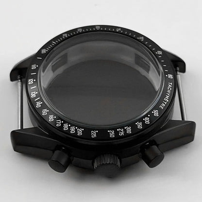 PVD Black 40mm Men's Watches Metal Watch Case For VK63 VK64 for 20mm Strap