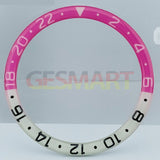 38mm Rose Red/Yellow Resin+Alloy Blue Lume Watch Bezel for SKX007 SKX011