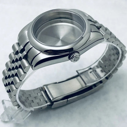 36/40mm Steel Watch Case Sapphire For NH34 NH35 NH36 ETA2824 PT5000 S Crown