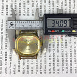 33mm China Made Manual Mechanical Watch Single Calendar Golden Dial Square Case