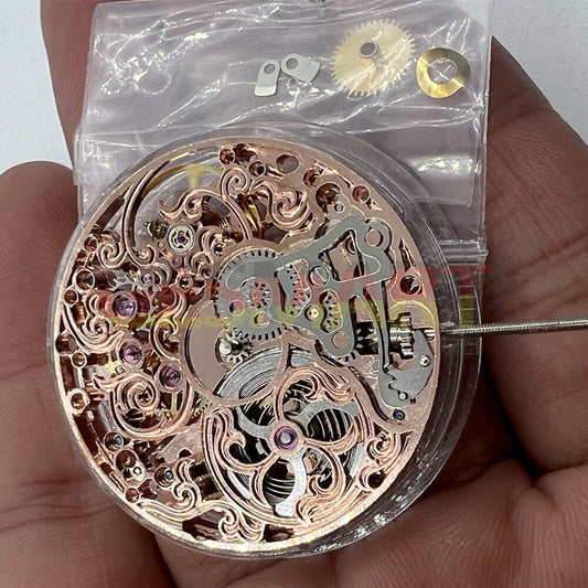 China Made ST3600 6497 carved hollow manual mechanical watch movement showcasing precision craftsmanship.