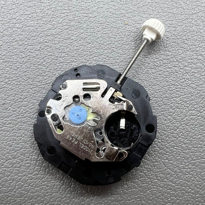 1. Sunon PE46 quartz watch movement with 2 hands and date at 6 o'clock, ideal for repairs.  