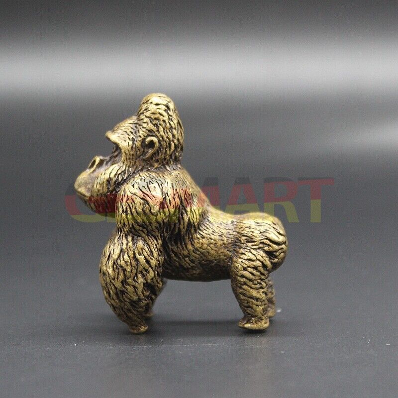 Vintage handmade solid copper Gorilla trinket, detailed carved bronze figurine for collectors.