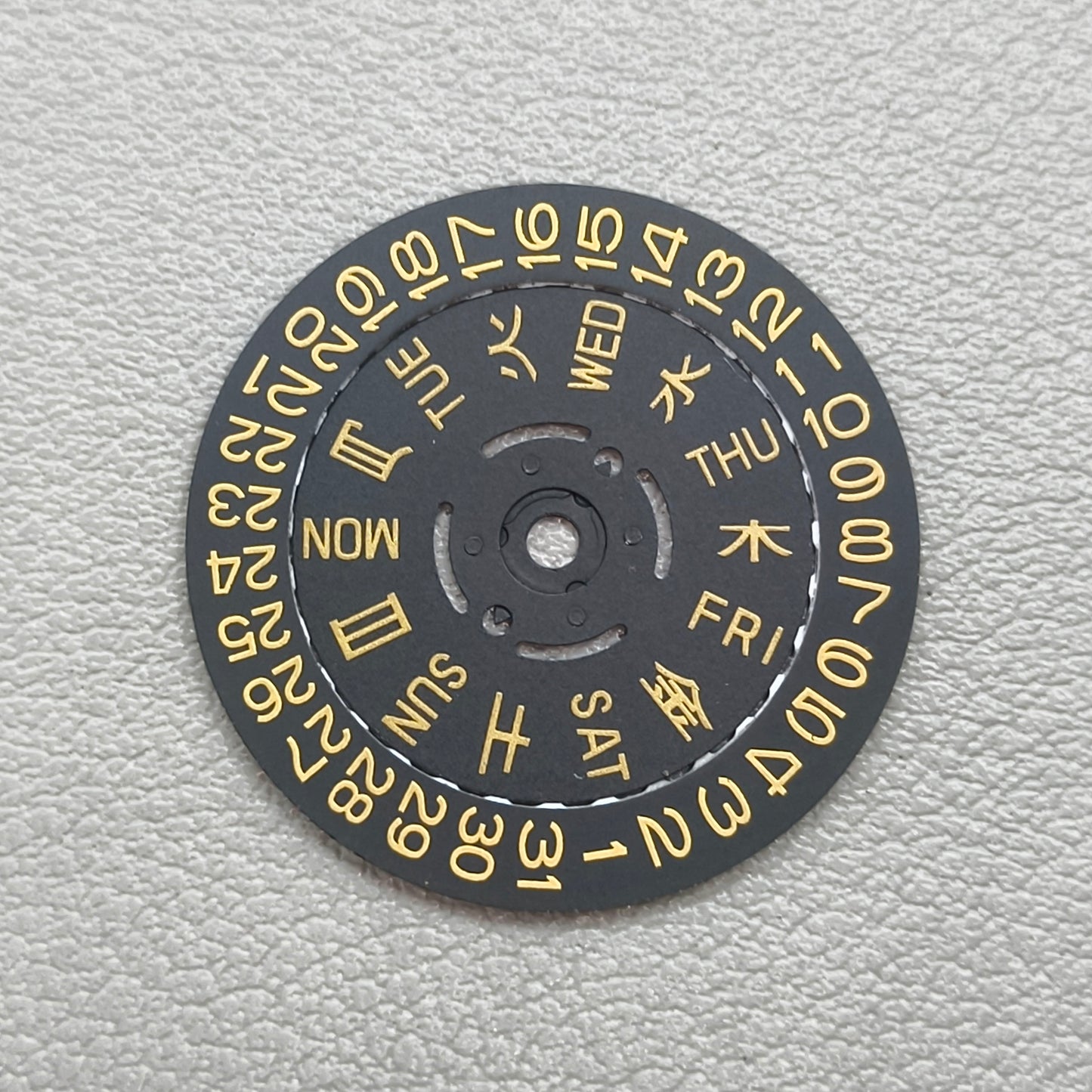 Japanese/English Golden Font Black Date Disk Wheel Set for NH36 Crown@3.0