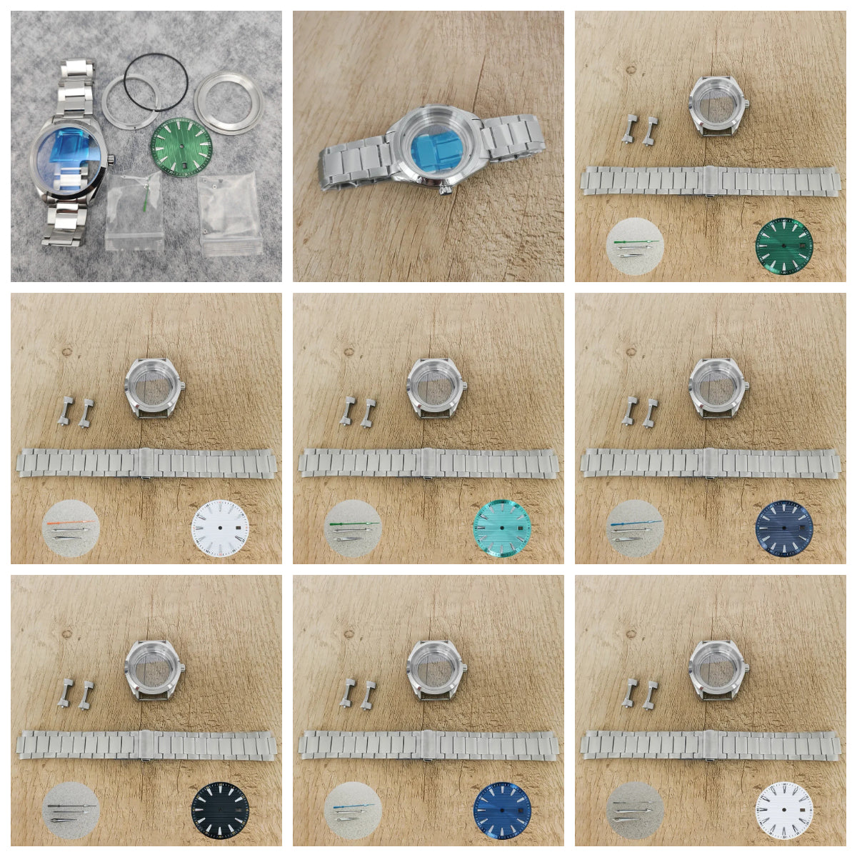 41MM Watch Case with Sapphire Crystal Clear Back+Strap+Dial+Hand for NH35/NH36