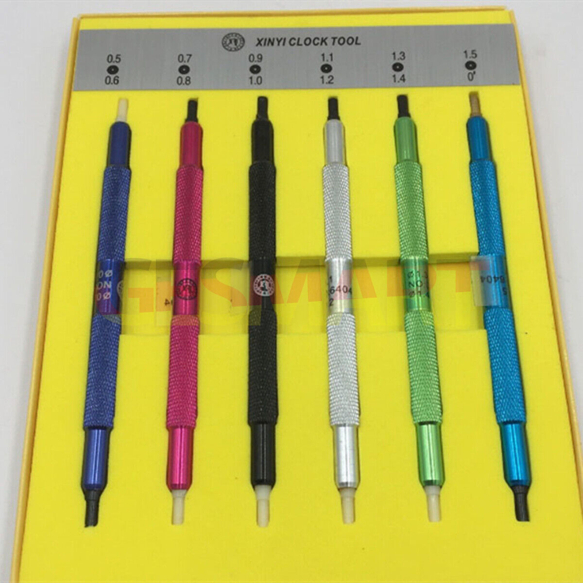 6PCS China Made watch hand presser tool set for precise hand fitting and watch repair tasks.