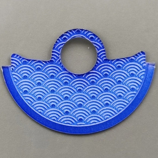 Lake Blue waved rotor overlay for NH35 NH36 7S26 4R35 movements, enhancing watch accessory style.