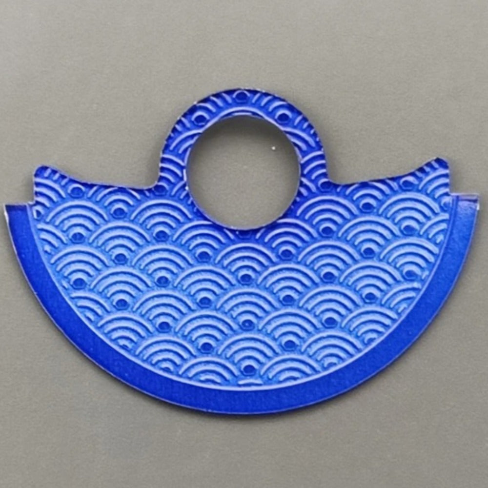 Lake Blue waved rotor overlay for NH35, NH36, 7S26, 4R35 watches enhancing style and brand identity.