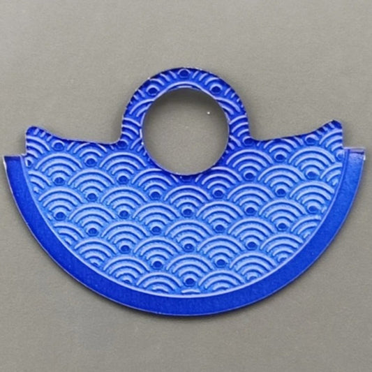 Lake Blue waved rotor overlay for NH35, NH36, 7S26, 4R35 watches enhancing style and brand identity.