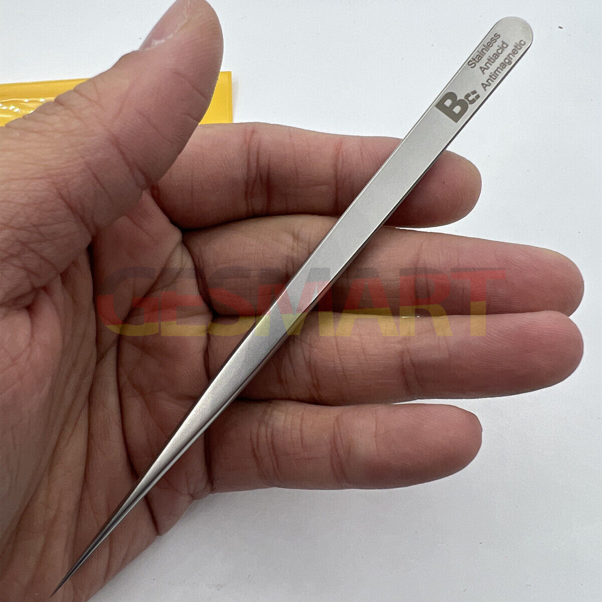 Bergeon 7026-SS antimagnetic tweezer with narrow fine points for precise watch repair tasks