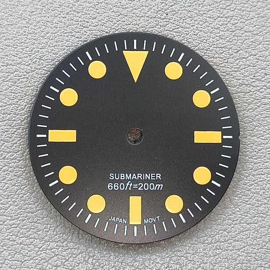 28.5mm Submariner Watch Dial Green Lume Fit for NH35/NH36/4R35 Movement
