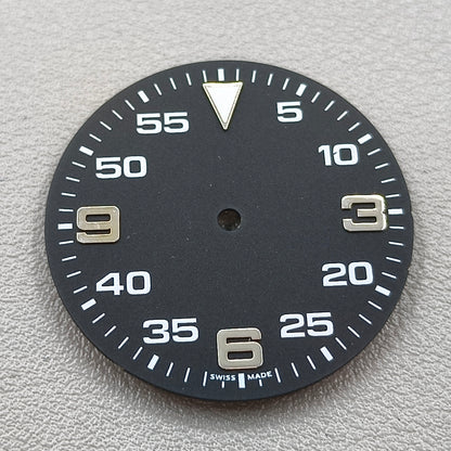 31mm Blue Lume Solid Black BGW9 Watch Dial Fit for NH35 Movement