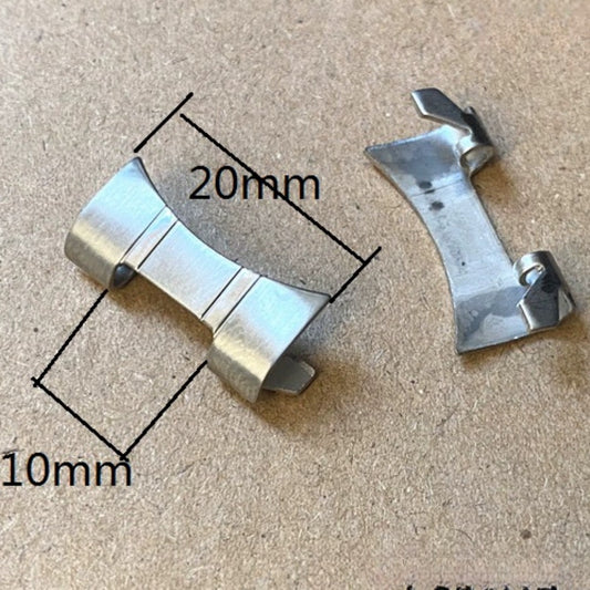 20x10mm Silver Matted Curved End Links Spring Bars Bracelet Watch Band Strap#1024