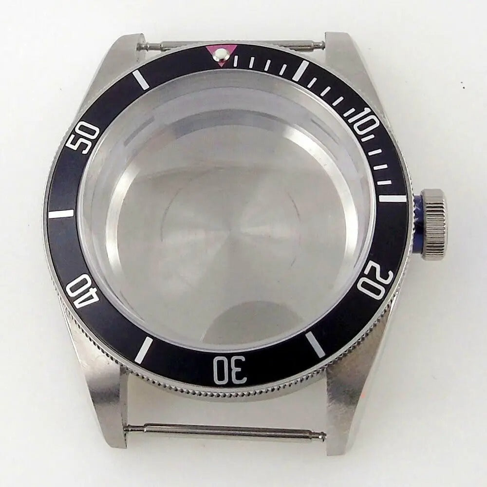 40mm Bliger Solid Steel Sapphire Glass Watch Case Fit For NH35 NH36 Black Bay