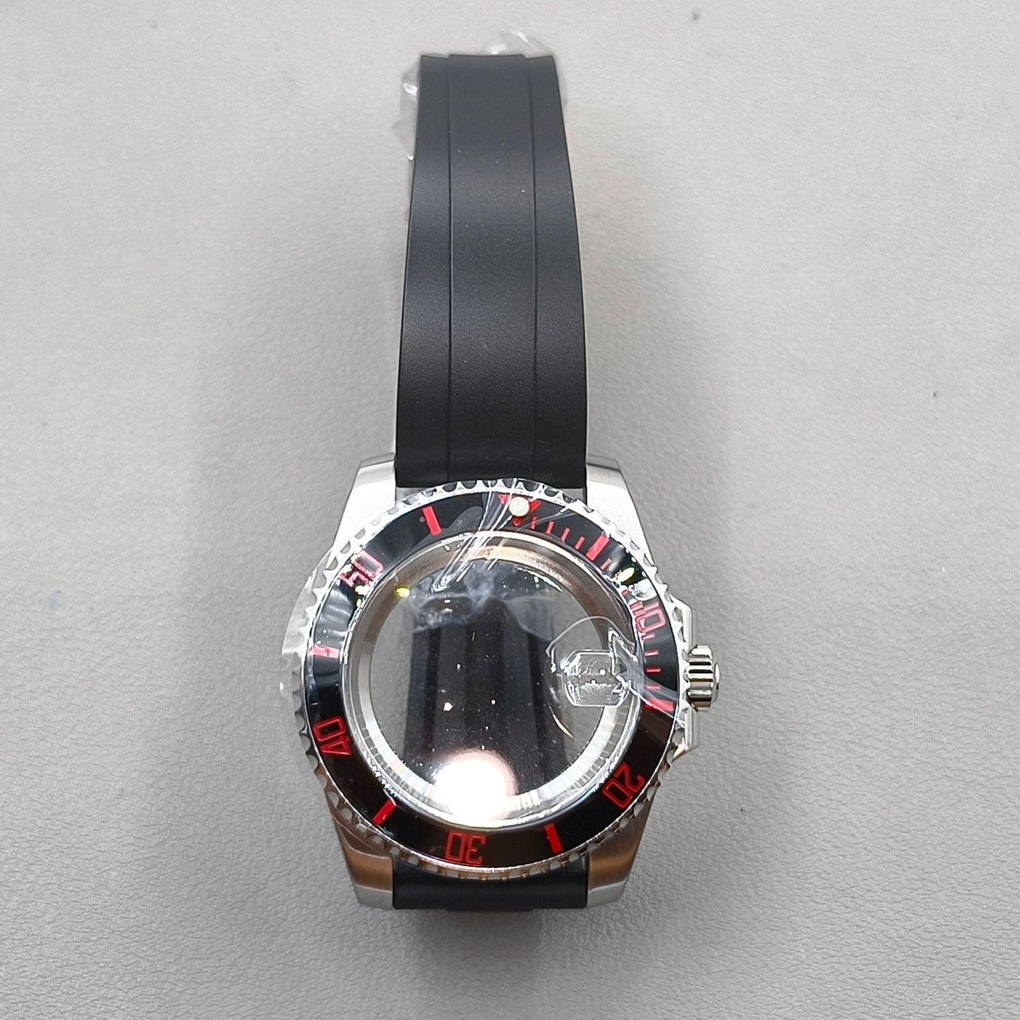 40mm Watch Case Rubber Strap For 4R NH35 NH36 NH34 NH38 NH70 Sapphire Glass