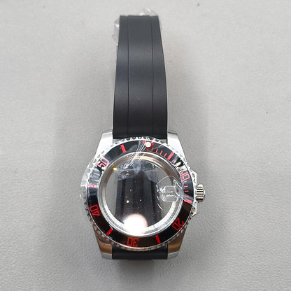 40mm Watch Case Rubber Strap For 4R NH35 NH36 NH34 NH38 NH70 Sapphire Glass