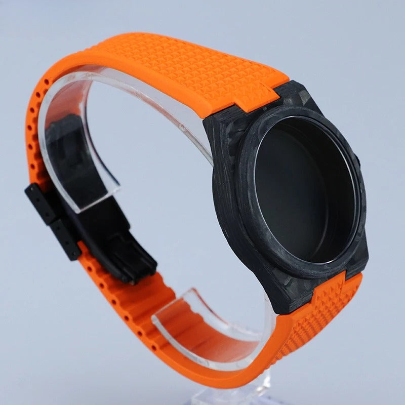 Carbon fiber Case For TISSOTMod 40mm Watch PRX Luxury Waterproof FKM Strap NH35