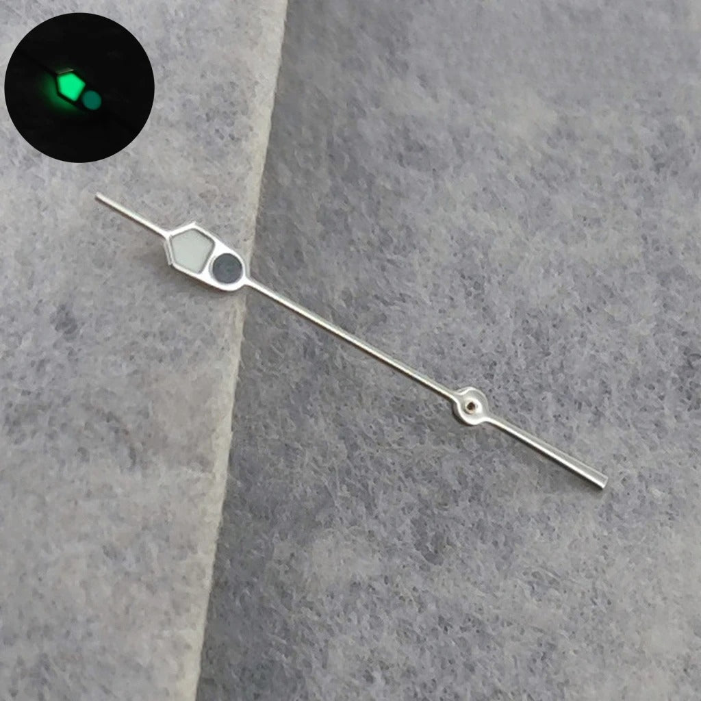Watch Hands Silver Black For NH35 NH36 7S26 7S36 4R35 4R36 C3 Green Luminous