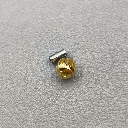 Gold Watch Crown with Tube for OMEGA Seamaster 300 Watch (Size:6.0mm)