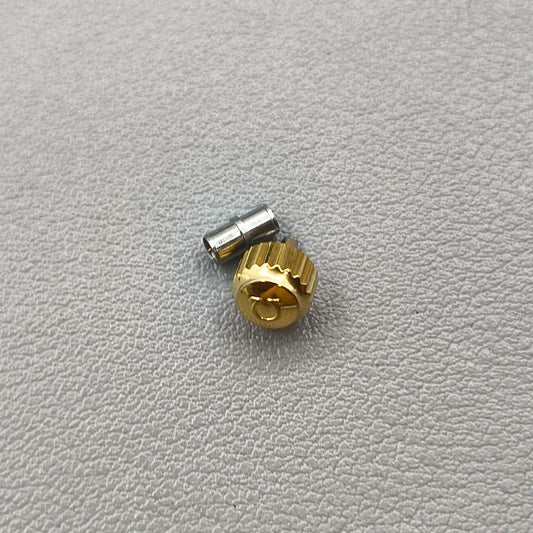 Gold Watch Crown with Tube for OMEGA Seamaster 300 Watch (Size:6.0mm)