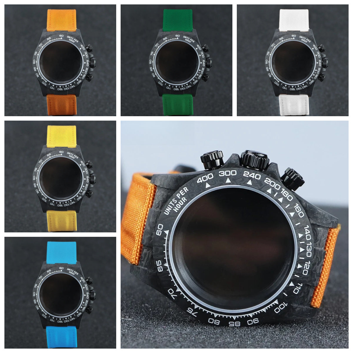 SEAGIS 38.0mm carbon fiber case VK63 popular nylon cowhide strap fastener