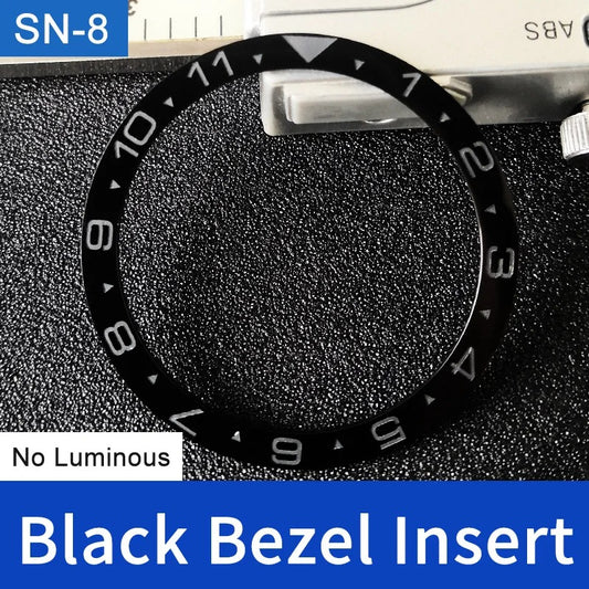 38mm No Lume Black Flat Ceramic Watch Bezel For Skx009 Skx007 Skx011