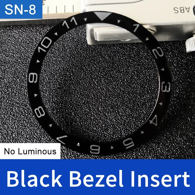 38mm No Lume Black Flat Ceramic Watch Bezel For Skx009 Skx007 Skx011