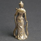Solid Copper Thailand Guanyin Buddha Vintage Hand Carved Bronze Model Figurines