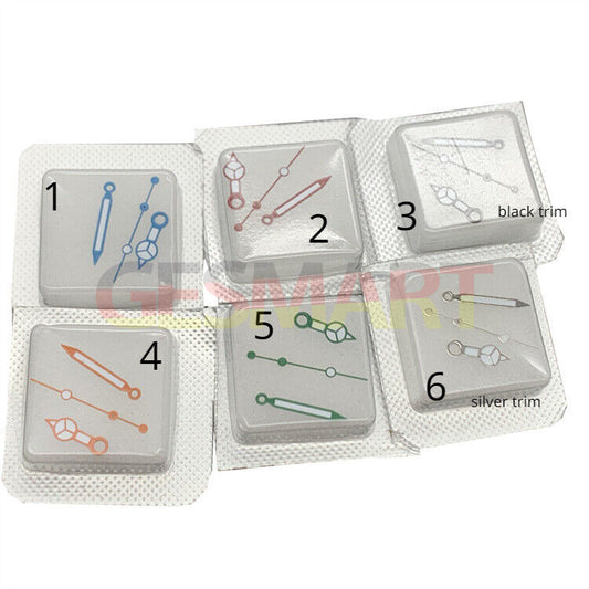 Aiguilles de montre pour homme, 12 mm, lumineuses, vertes, 3 aiguilles, pour mouvement Miyota NH35/NH36