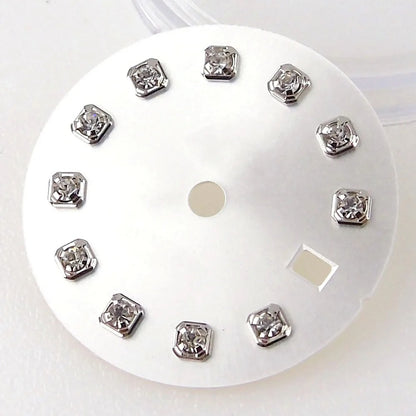 Nologo Sunburst dial face with rhinestone markers for 26mm lady watch, fits NH05 NH06 NH07 movements.