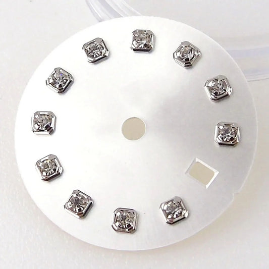 Nologo Sunburst dial face with rhinestone markers for 26mm lady watch, fits NH05 NH06 NH07 movements.