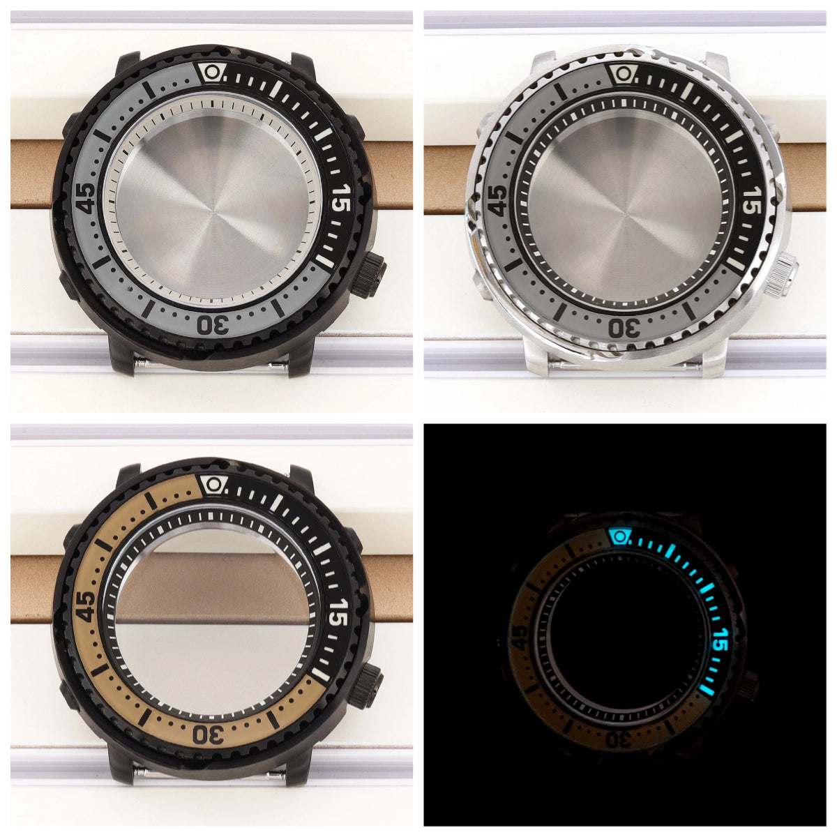43mm Watch Case For NH35/36/34/38 4R36 Mod Tuna Canned C3 Bezel Sapphire Crystal
