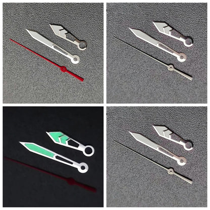 Red/Silver Second Hand Green Luminous Watch Hands for NH35A NH36A Modified