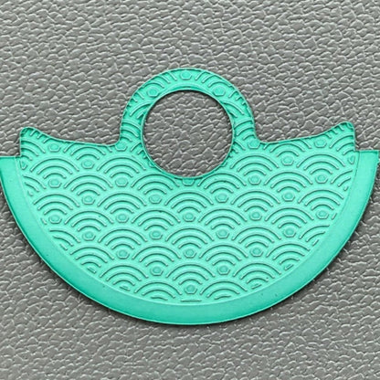 Green and blue wave rotor overlay compatible with NH35, NH36, 7S26, 4R35 watch movements.