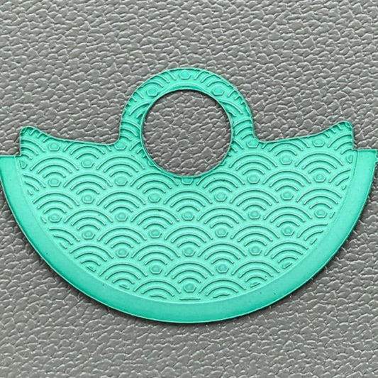 Green and blue wave rotor overlay compatible with NH35, NH36, 7S26, 4R35 watch movements.