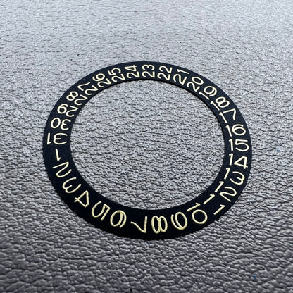 2 PIECES Black Background Golden Character Date Disk Wheel for NH35 NH36 Movement
