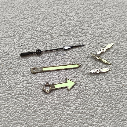 2 Sets/Pack Silver+black Trim Green Lume Watch Hands for Miyota OS10 OS20 OS30