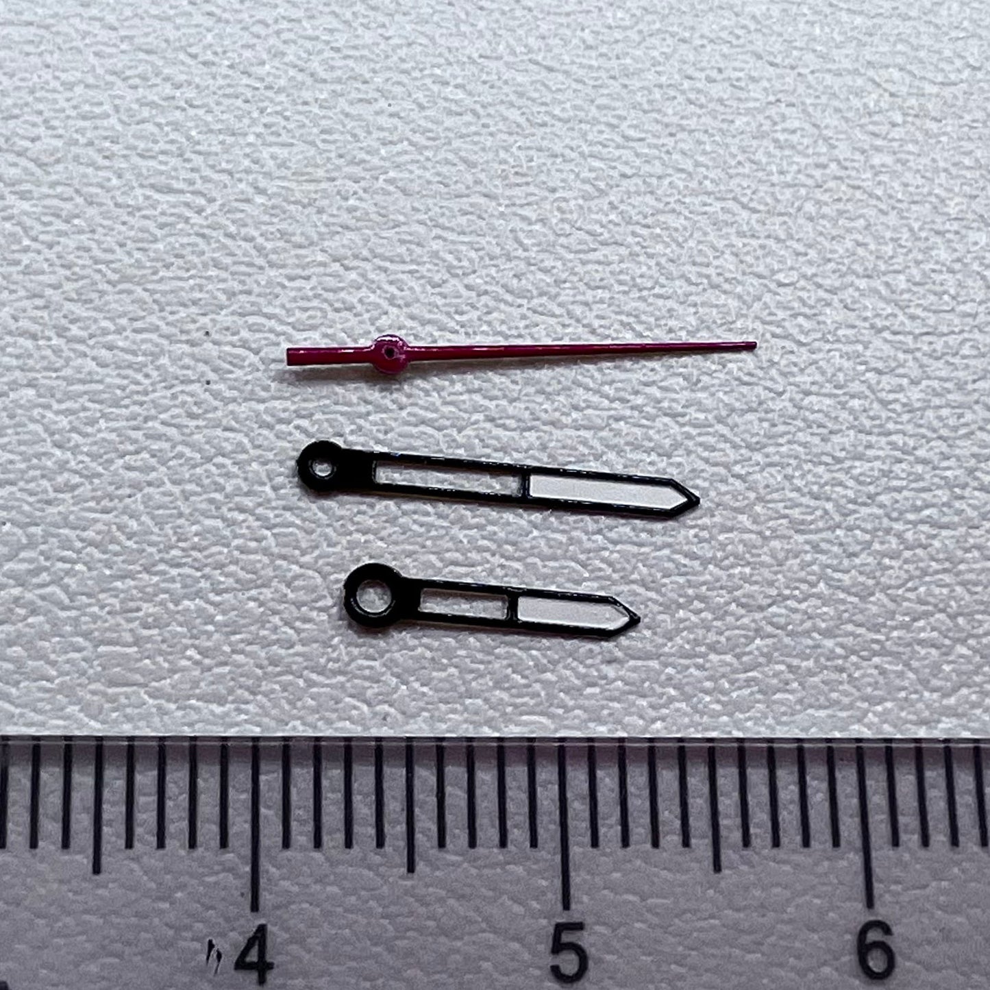 2 Sets/Pack Hollow Black Trim Lume Arrow Shape Watch Hands for Ronda 515 Movement