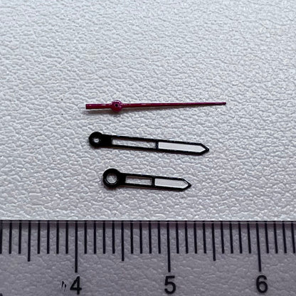 2 Sets/Pack Hollow Black Trim Lume Arrow Shape Watch Hands for Ronda 515 Movement