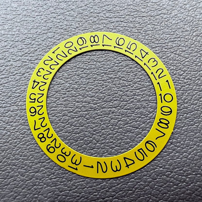 Yellow Background Date Disk Wheel Date Wheel for NH35 NH36 Movement Date@3