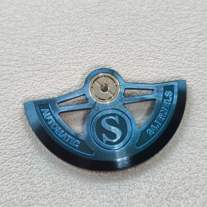 Modified Blue Hollow S Carved Oscillating Weight Rotor for NH35 NH36 Movement