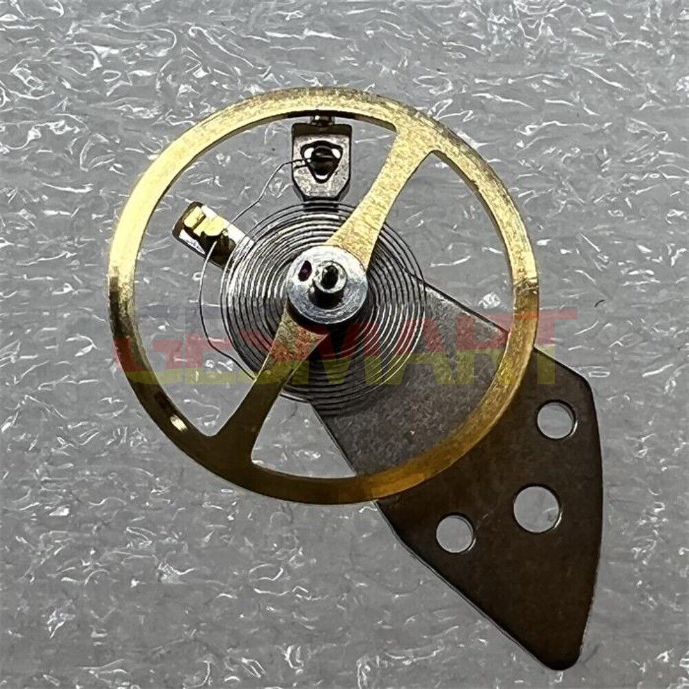 Golden and silver complete balance wheel with splint for Miyota 8200 8215 watch movement, precision part.