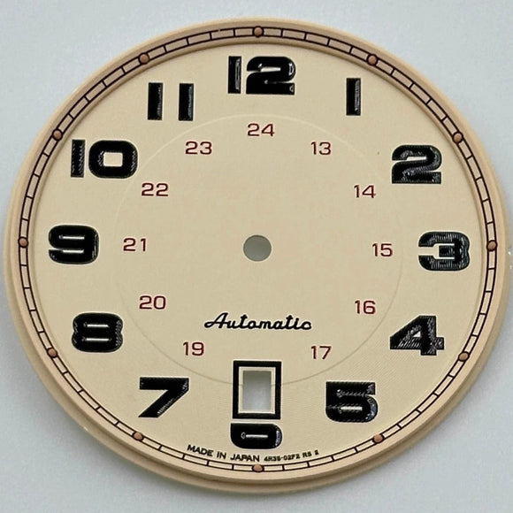 36mm Light Brown Vintage No Lume Modified Watch Dial for NH35 Movement