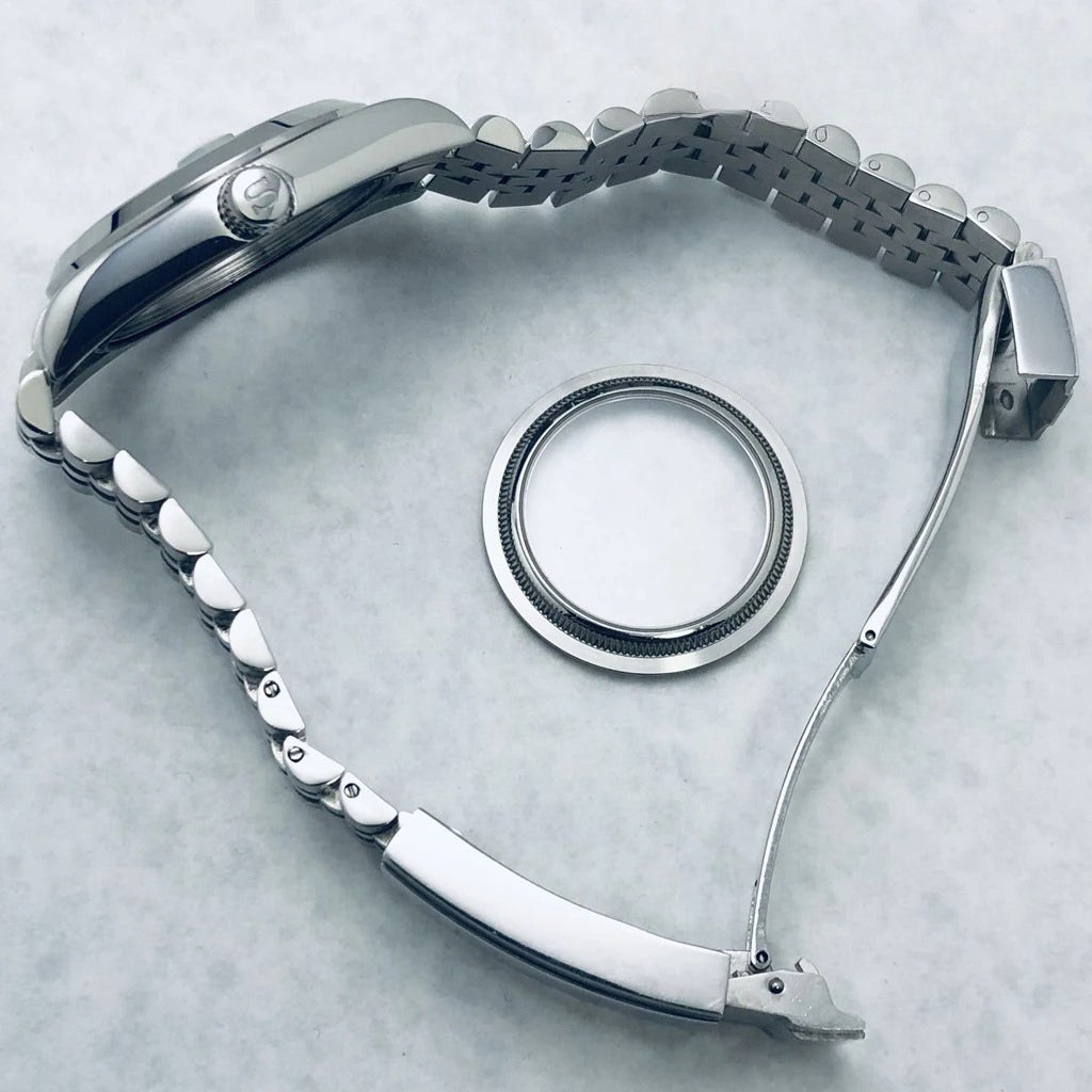 36/40mm Watch Case with Stainless Steel Sapphire Crystal for NH34 NH36 S Crown