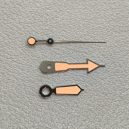 2 Sets Silver Trim Orange Painted Green Lume Watch Hands for NH35 NH36 7S26