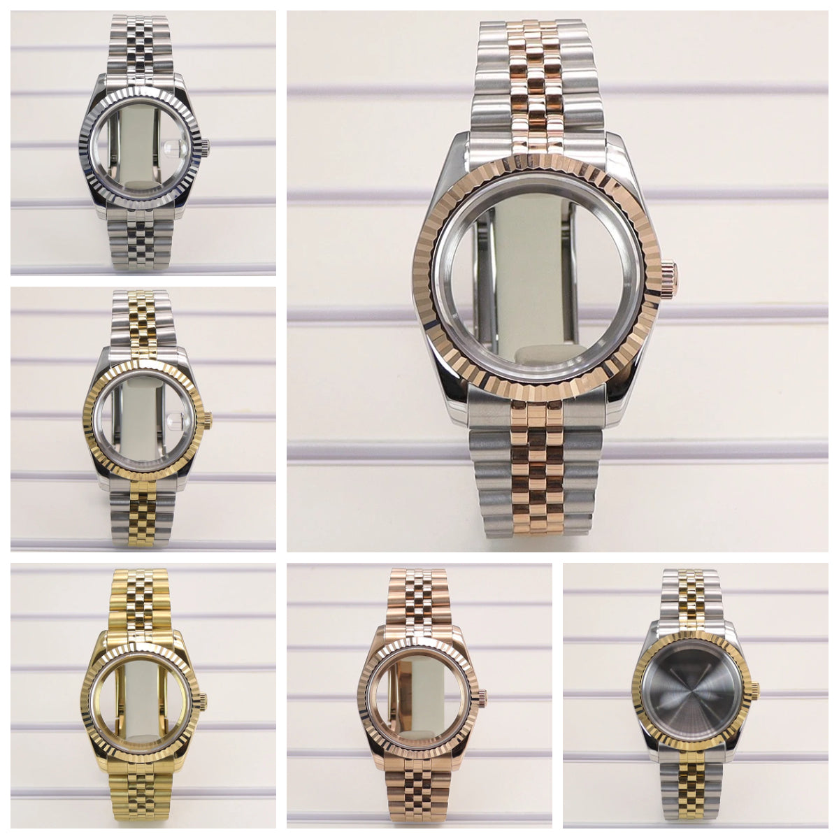 36mm/39mm Fluted Watch Case Sapphire Glass For NH35 NH36 NH38 Miyota 8215 8205