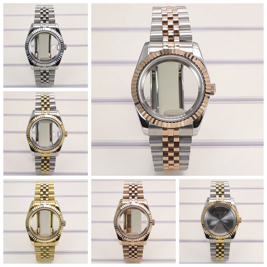 36mm/39mm Fluted Watch Case Sapphire Glass For NH35 NH36 NH38 Miyota 8215 8205