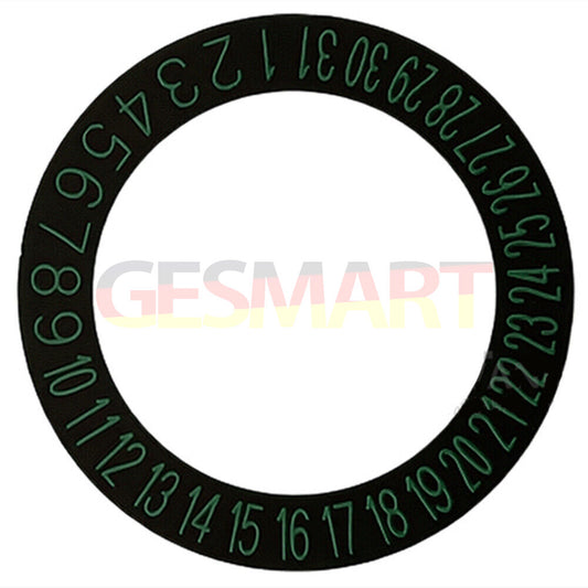 Black Background Green Font Date Disk Wheel for Movement NH35 NH36 Date At 6